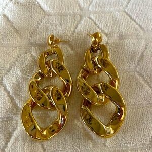 NEW D' BELLO Chain acrylic earrings gold